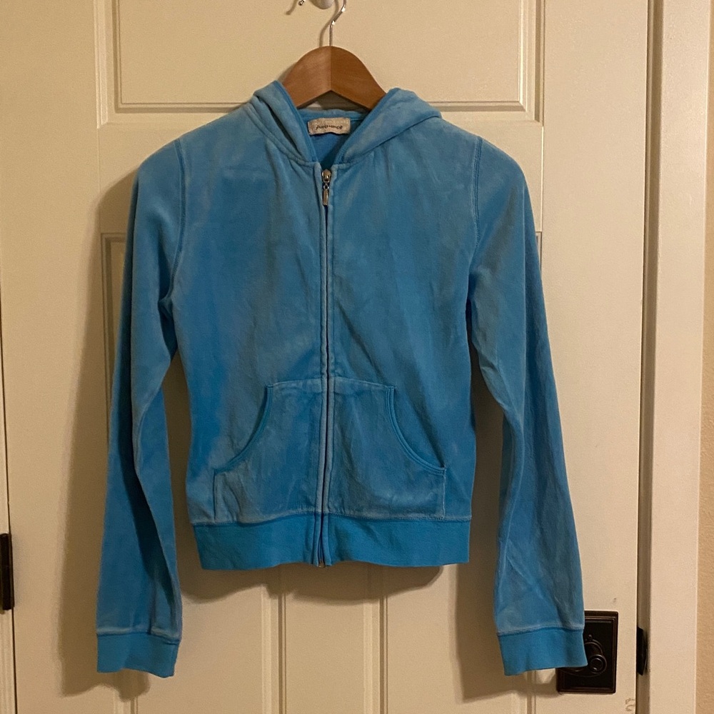 Ambiance Light Blue Velour Hoodie